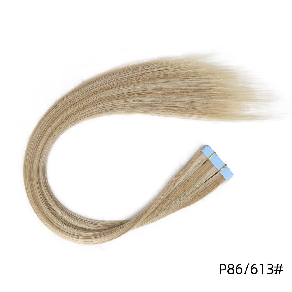 

20Inch 10Pcs Tape In Hair Extensions Synthetic Long Straight Tape Hairpiece Seamless Invisible Adhesive Tape In Hair Extensions 20inches