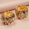 Temperament Leopard Print Wide Bangle Fashionable Exaggerated Bracelet  Girls