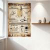 Vintage 1923 US Army Approved Rowing Knowledge Tin Sign - Retro Military Rowing Technique Guide Metal Plaque for Man Cave Bar Ho