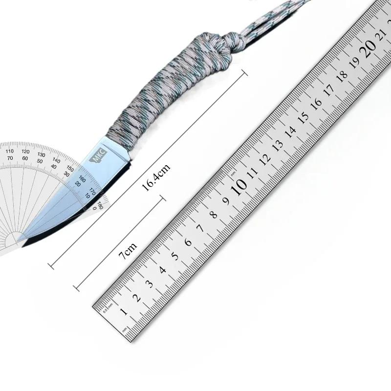 MKC Pocket Tactical Pocket Knife 440c Steel Nylon Rope Handle Outdoor Camping Survival EDC Carving Knife Window Breaker