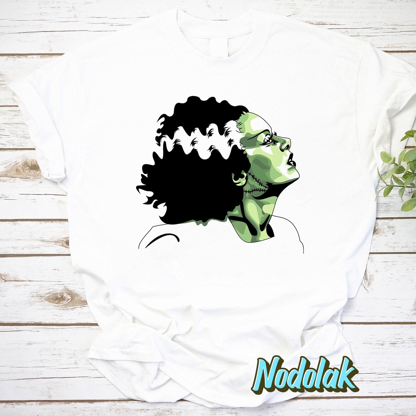 Movie Bride Of Frankenstein Character Vintage Illustration T-Shirt, Halloween Shirt, Morticia Addams Shirt, The Addams Shirt S