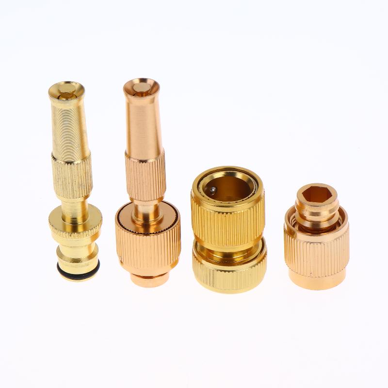 1 Set Home Hose Adjustable Pressure Garden Sprinkler Spray Nozzle Water Gun Brass High Pressure Direct Spray Quick Connector