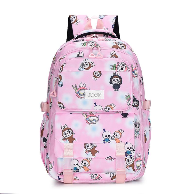 

Fashion cartoon printed primary school schoolbag female cute large capacity load reduction durable backpack backpack рожевий