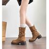 Belt Buckle Maillard Fold Two Wear Platform Short Boots Women's 2025 New Autumn and Winter Retro Slimming and Heightening Martin Boots