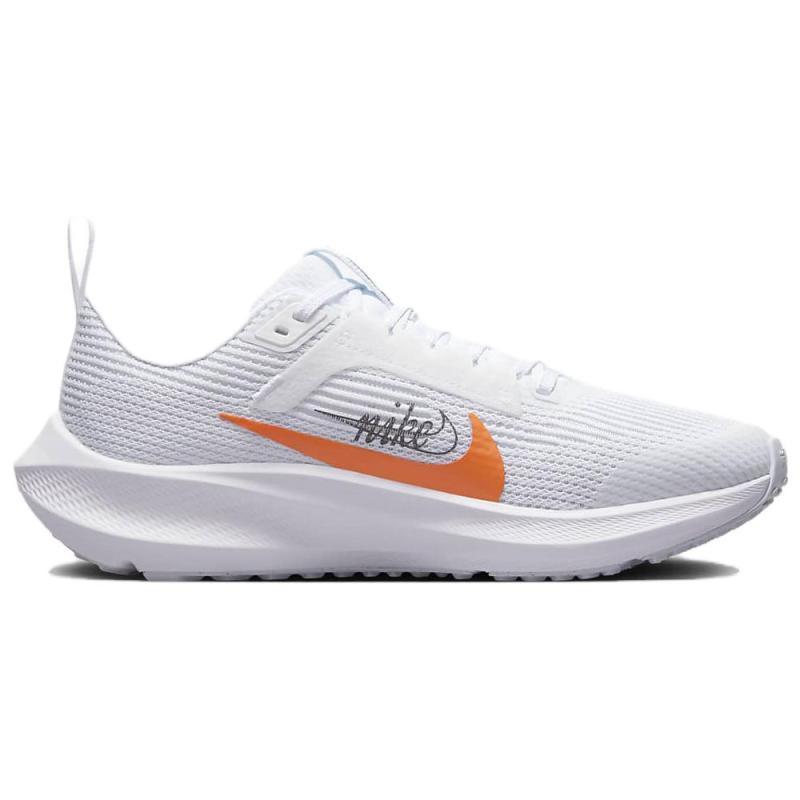 Nike Air Zoom Pegasus 40 Slip Resistant, Abrasion Resistant, Breathable Low Top Kids' Running Shoes White Gray Orange Sneakers FB8866-100
