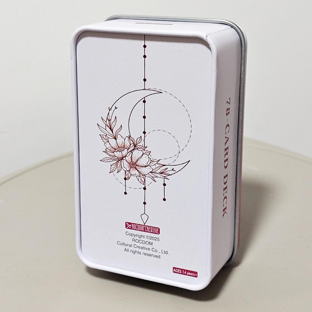 Rose Rider Tarot Deck 11*6.2cm in Tin Box - 78 Classic Vintage Pink Tarot Cards with Guidebook, Aesthetic Rose Pink