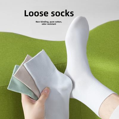 Șosete bărbătești din bumbac pur, cu croială lejeră, pentru primăvară-toamnă, all-season, cu cusătură dublă, antibacteriene și deodorizante, de lungime până la jumătatea gambei