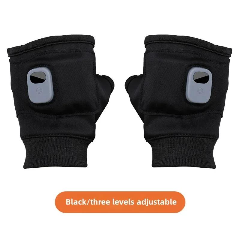 Windproof Rechargeable Heated Gloves 360 Degree Thermal Warm Fingerless for Outdoor Hiking Cycling Winter Sports Heated