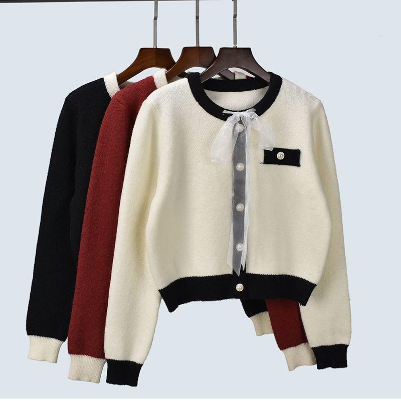 Classic Style Fashionable Stylish Niche Style Sweater Short Socialite Style Knitwear Base Outwear Tops with Skirt