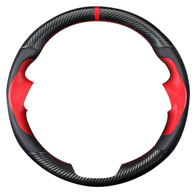 For Renault Laguna 3 Latitude Renault Samsung SM5 SM7 2009-2018 Hand-stitched Black  Leather Car Steering Wheel Cover