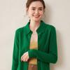 Elegant Women's Cashmere Knit Polo Collar Cardigan - Long Sleeve, Loose Fit, Versatile and Warm.