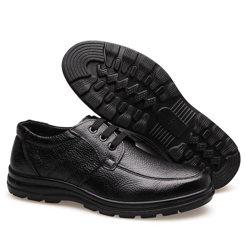 Genuine Leather Shoes Flat Mens Casual Shoes Cowhide Business Brand Male Footwear Soft Comfortable Black Botas Para Hombre Male