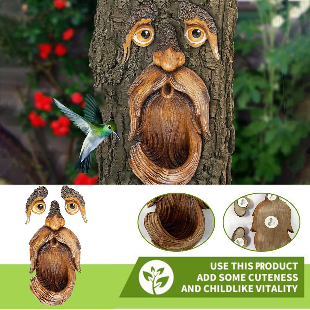 Unique Funny Old Man Tree Face Hugger Garden Art Outdoor Amusing Old Face Whimsical Tree Tree Sculpture Art Garden Decor