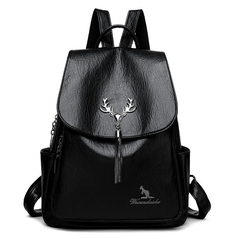 Damen Rucksack Große Kapazität Reise Weicher Leder Rucksack Mutter Tasche