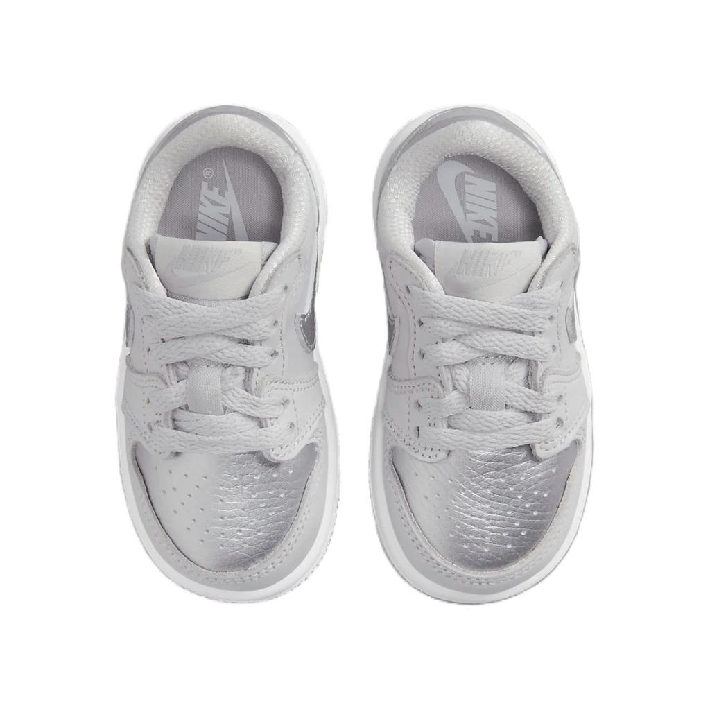 Air Jordan 1 Retro Low OG TD Metallic Silver Baby Sneakers Grey Neutral-Grey White FQ5435-002