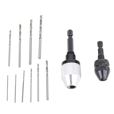 2PCS Keyless Drill Chucks with 10PCS Bits 1/4 Inch Hex Shank Drill Chuck Fast Change Converter