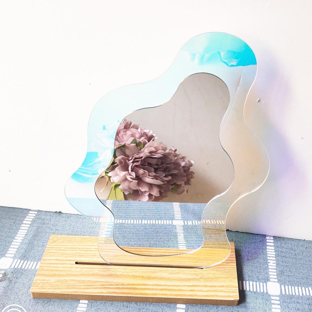 Irregular 3D Makeup Mirror - Chic Bedroom Wall Decor & Influencer Style