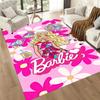 Barbie Glittery Pink World Square rugs are a great choice for living rooms, bedrooms, home décor, and as gifts.