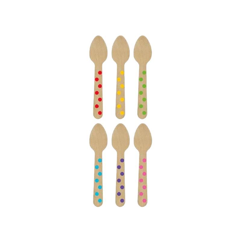 Amscan Rainbow Dots Disposable Spoons (Pack of 12)
