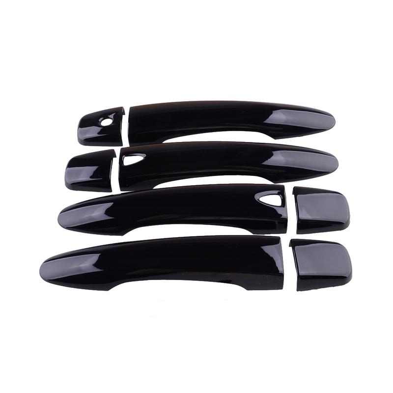 8pcs/Set Exterior Smart Door Handle Covers Trim Decor Black ABS Fit for Nissan Versa TIIDA X-Trail Maxima Rogue Kicks Qashqai
