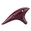 12 Holes Ceramic Ocarina Flute Alto C Smoked Burn Submarine Style Musical Instrument with Music Score for Music Lover