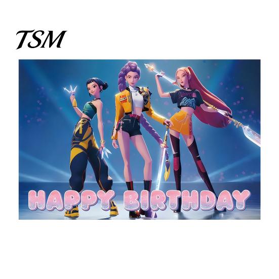 Dazzling Party Decorations K-POP Witch Squad Birthday Decor Kit Themed Banner Balloons And Professional Signsfor Music Dance Theme Celebration