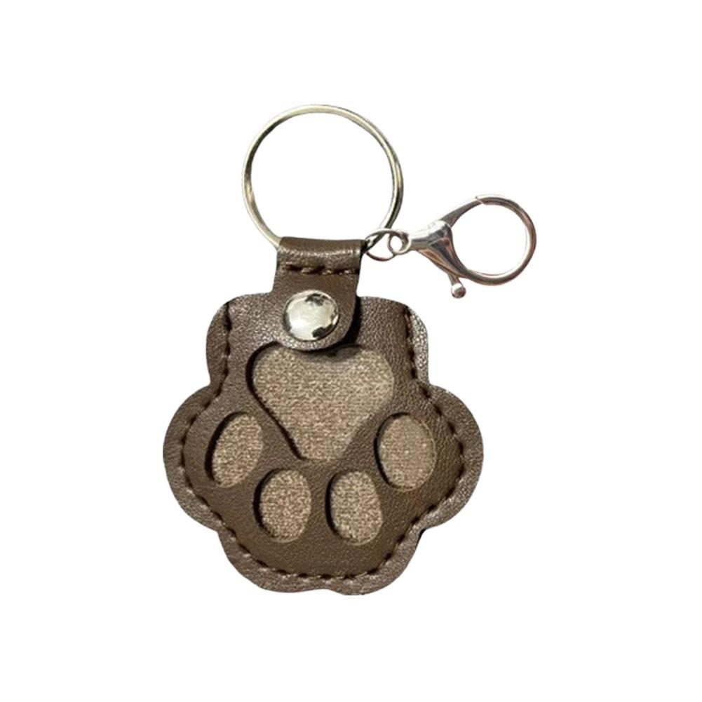 1PC Paw Shape Memorial PU Leather Pet Hair Storage Bag Cute Paw Shaped Cat Dog Fur Keychain Pendant Portable Keyring Accessories