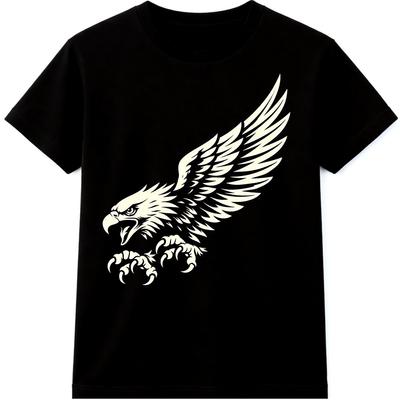 Eagle T Shirt Flying Eagle Graphic Bird Tattoo Style Biker Rock Tee