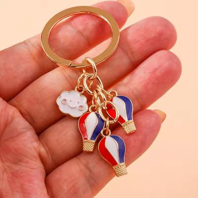 Hot Air Balloon Charm Compact Zinc Alloy Size Lightweight Key Chain Christmas Valentine Birthday Anniversary