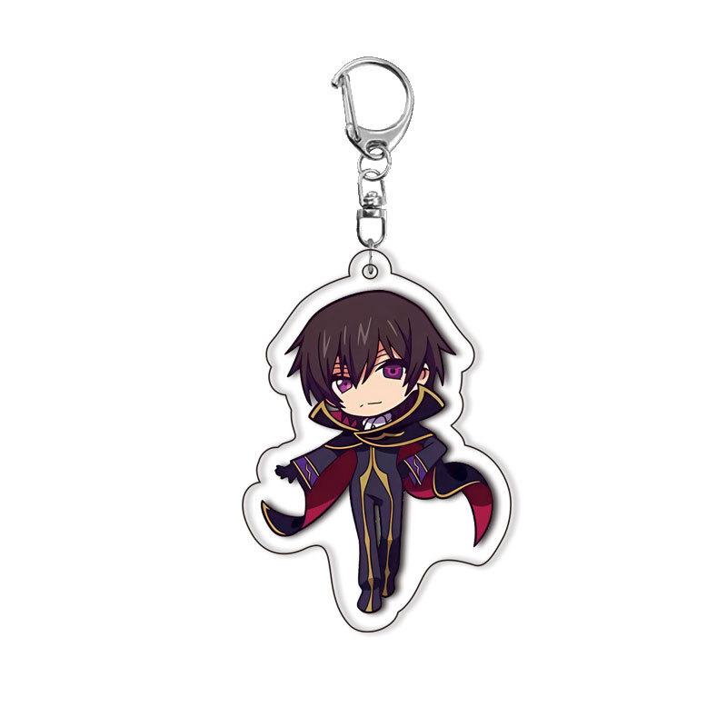 Cartoon Acrylic Lelouch Lamperouge Knight of Seven Printed Anime Figure Keychain Keyring Accessories Bag Charm Ornament Hanging