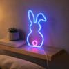 Plastic Bunny Neon Light USB Battery Powered Easter Bunny Sign LED Bunny Night Light  Wedding Party