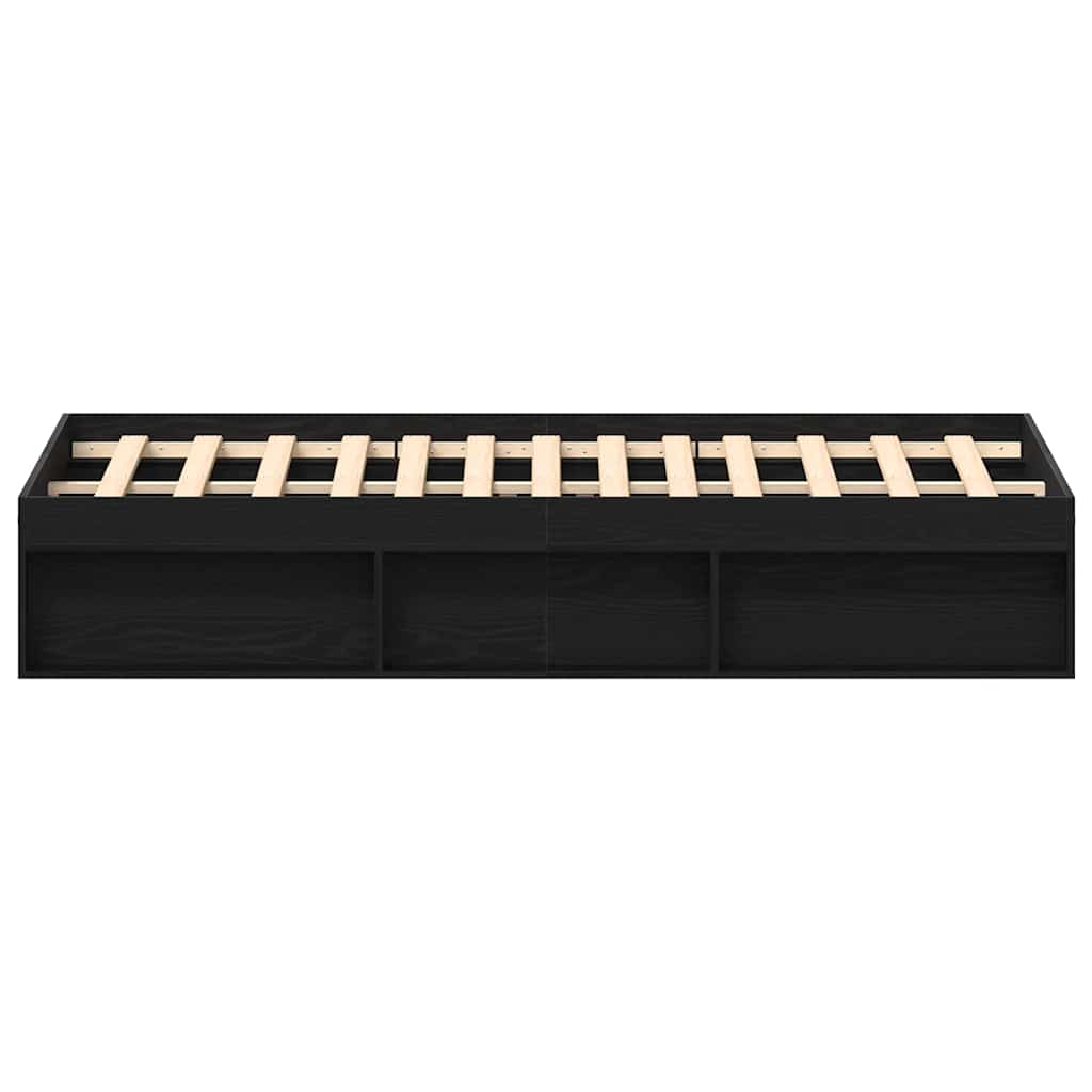 Bed Frame without Mattress Black Oak Look 200x200 cm