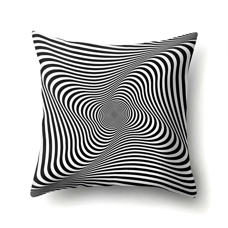 Gray Nordic Retro Ins Light Luxury Polyester Pillowcase Car Decoration Home Printed Waist Rest Pillowcase