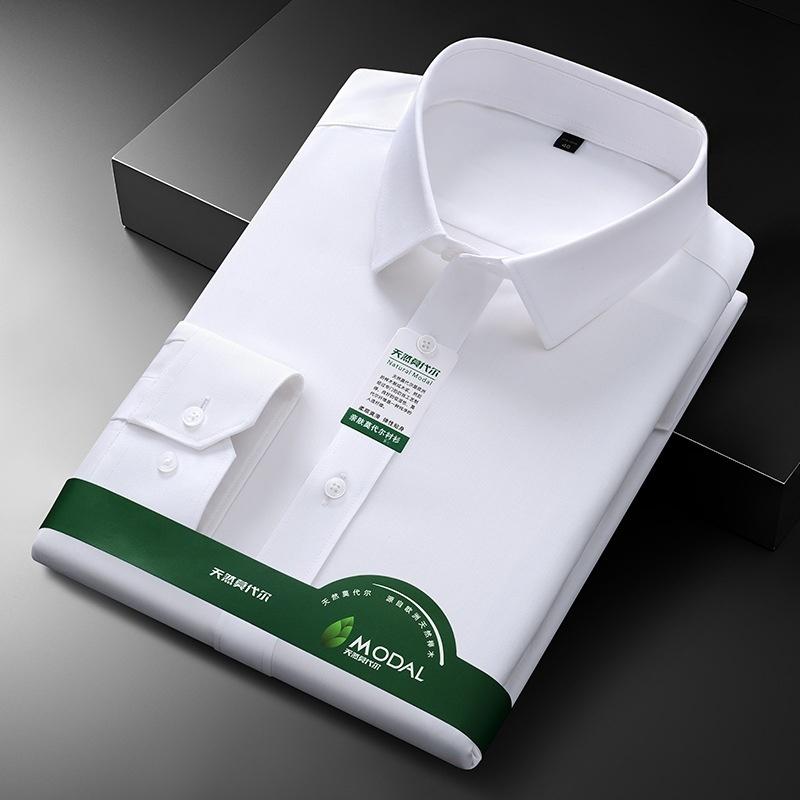 New Quality Anti-Wrinkle Men Shirt Long Sleeves Dress Shirts For Men Slim Fit Camisa Social Business White Office Shirt 4XL 5XL