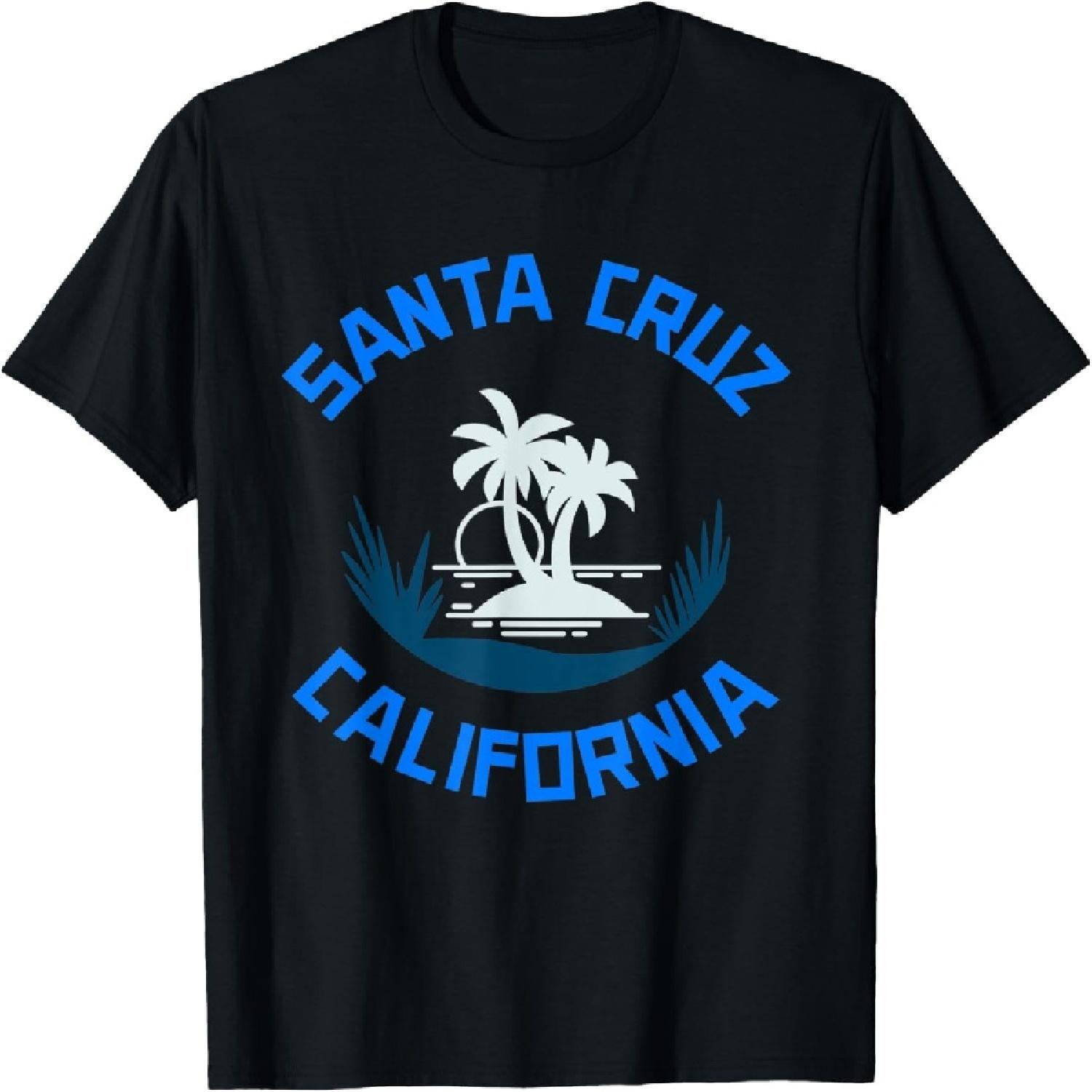 

Santa Cruz California Vintage Palm Tree Sunset T-Shirt XXXXXL різнокольоровий