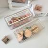 Transparent Dustproof Makeup Brush Storage Box with Lid - Large Capacity Vanity Organizer
