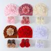 2Stk/Set Dünne Baby Mütze Socken Set Blume Turban Hut Frühling Sommer Kurze Socke für Neugeborene Mädchen