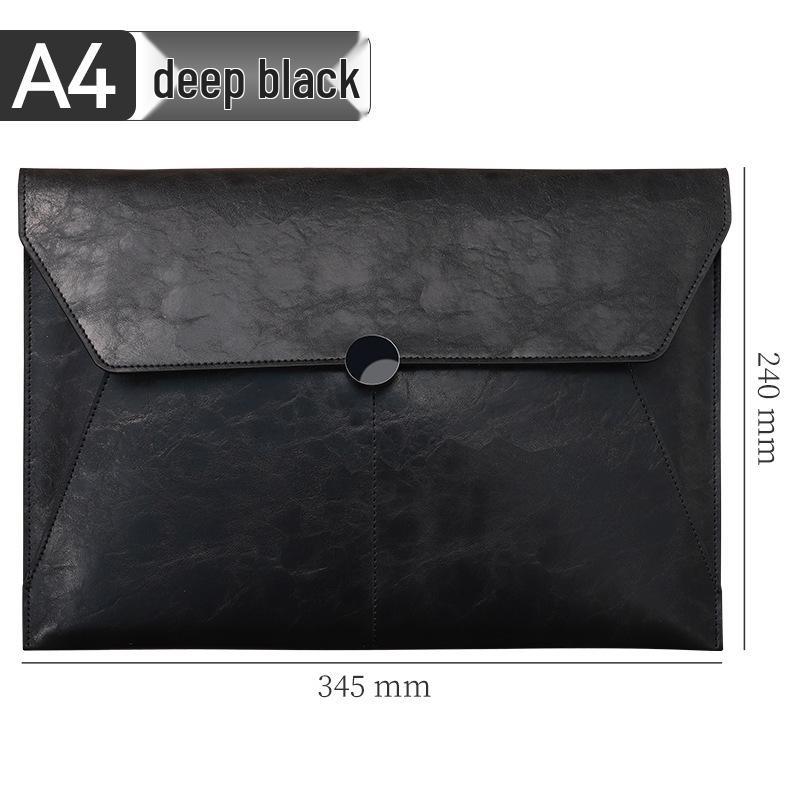 Premium Leather A4 Document Bag with Logo Printing Option