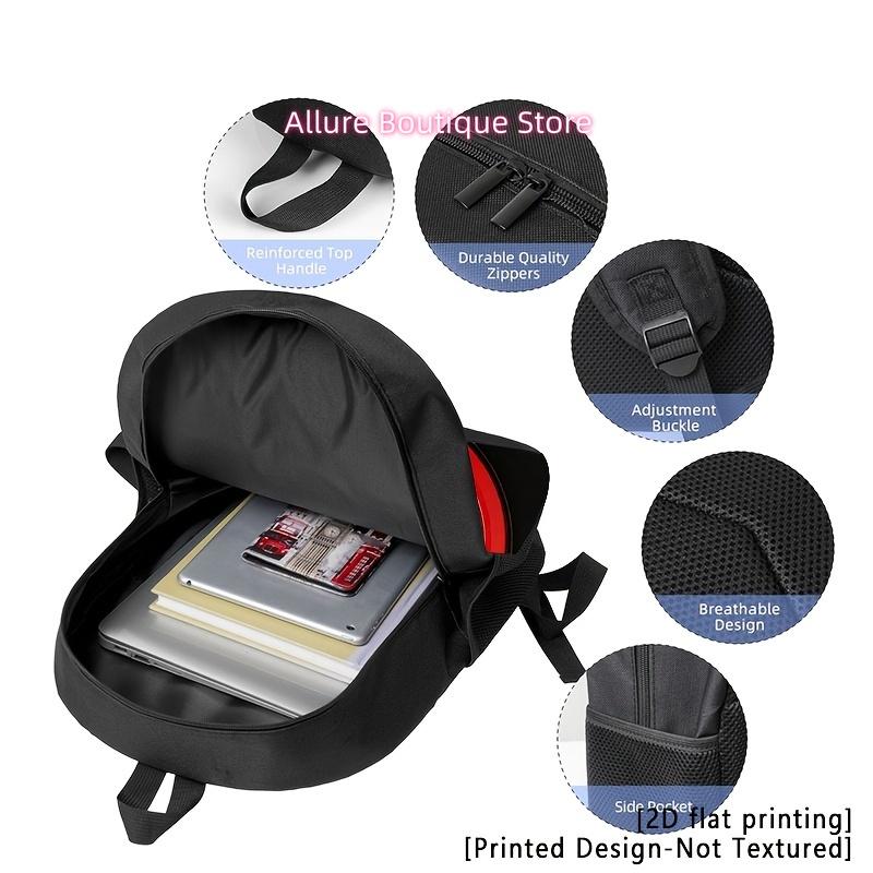 Haut-parleur Rouge Noir, Sac à Dos Décontracté, Sac à Dos pour Ordinateur Portable de Voyage, Impression Plate 2D, Sac à Dos de Grande Capacité - Convient pour le Voyage