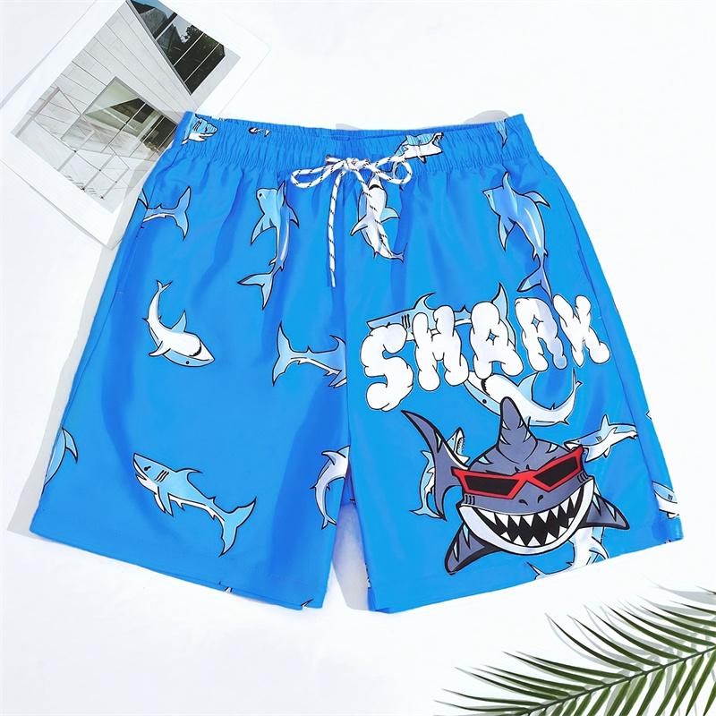 3d Printed Shark Beach Shorts For Cartoon Animal Graphic Swimming Trunks Kids Summer Quick Dry Hawaiian Board Shorts