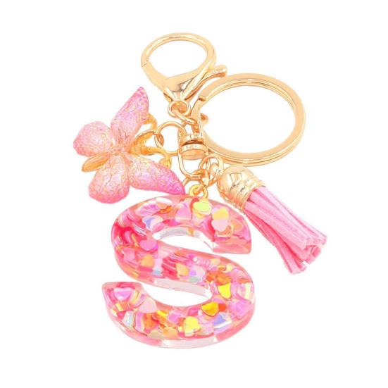 Heart Keyring Keychain Pendant Epoxy Resin Pink 10.7 Cm/4.21 In 1 Pc