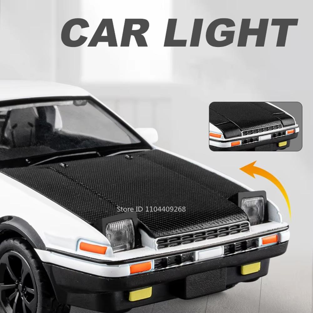 1:36 Scale Ae86 911 Alloy Diecast Model Toys Cars Doors Opened With Sound Light Pull Back Miniature Vehices Children's Toy Gifts