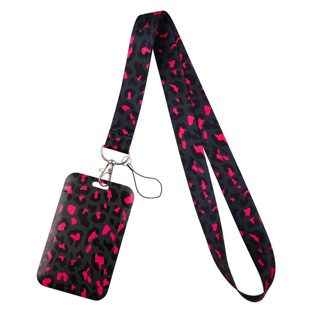 Leopard Prin Trendy Credential Holder Animal Lanyards for Key Neck Strap For Card Badge Gym Keychain Keyring Accessories Gift