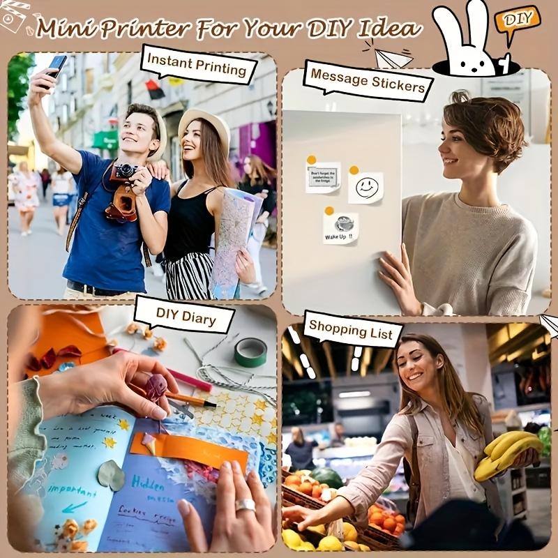 Tintamentes matricanyomtató Mini Hot nyomtató, Vezeték nélküli zsebnyomtató, Okos hordozható blokknyomtató fényképekhez, naplókhoz, jegyzetekhez és emlékeztetőkhöz