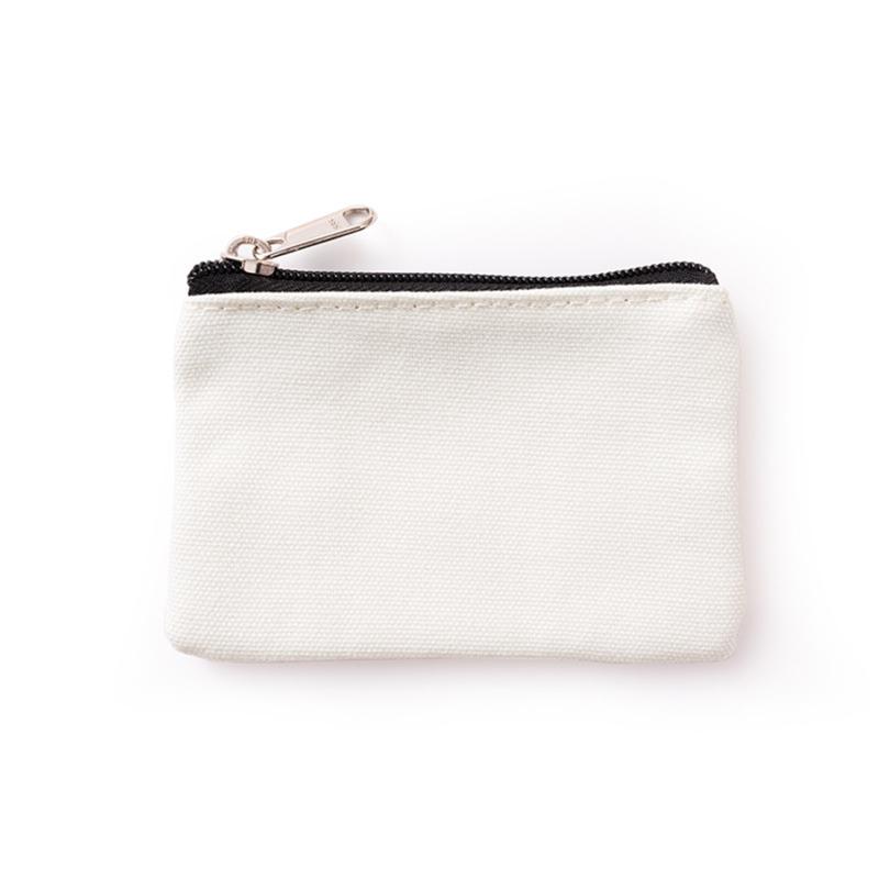 Bolsa de Algodón Liso de Lona DIY Pura con Cremallera Monedero para Monedas Llaves Bolsillo para Dinero Mujer Hombre de Mano Monedero Billetera Pequeña Niño