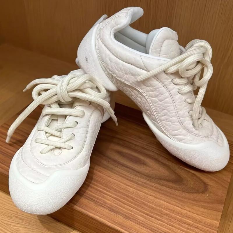 Fashion NEW Leather Women's Casual Sneakers Designer Training Shoes Patchwork Lace-up Sneakers Leather Flat Women's Shoes