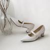 Beige Women Pumps Pointed Toe Med Heels Office Shoes Small Big Plus Size 30 48