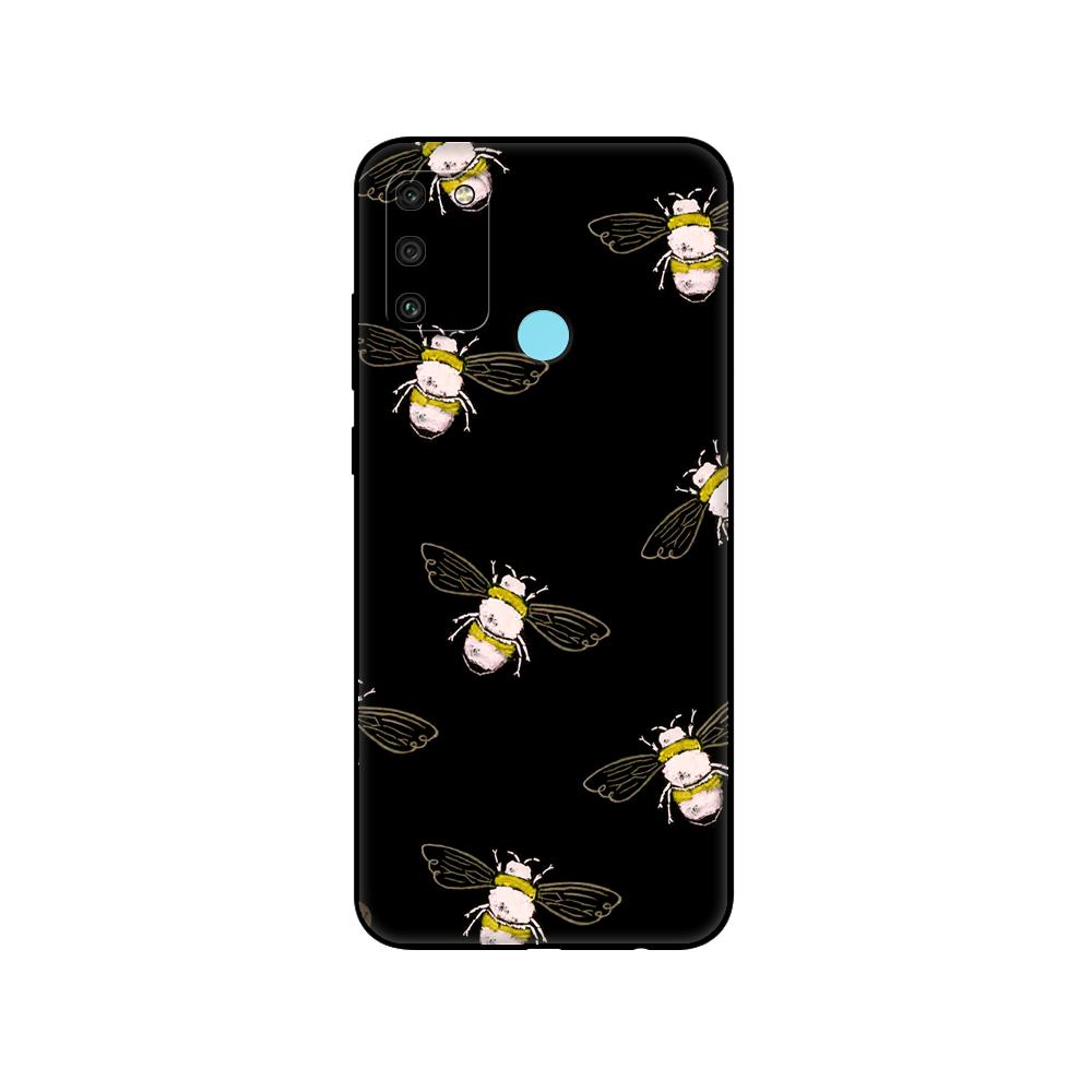 

Черный чехол из ТПУ для Huawei Honor 8a Prime 8s Prime 9 Lite Honor 9A 9C 9X Premium 9x Pro 9S чехол с пчелиным принтом милый мультяшный цветочный принт honor 8A