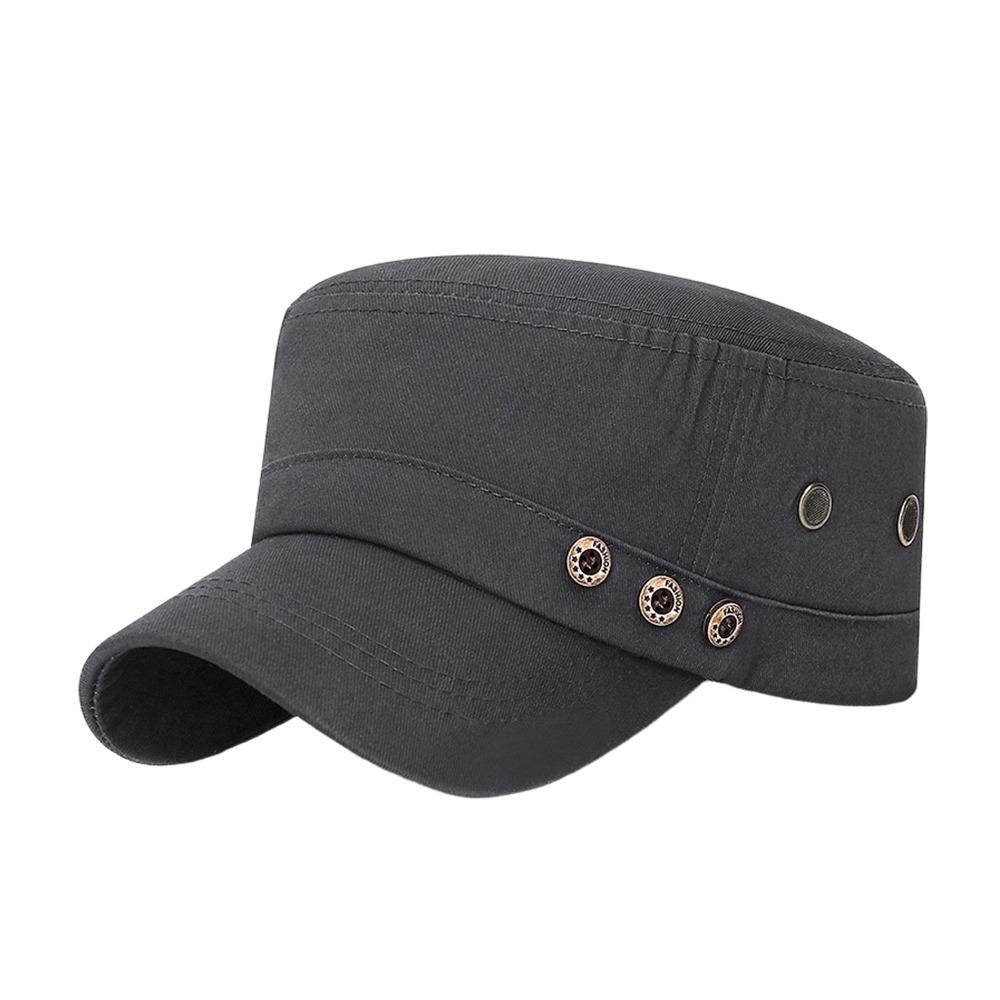 

Fashion Anti-UV Fishing Hat Casual Cotton Baseball Cap Retro Outdoor Sunscreen Flat Top Hat Men Women Peaked cap сірий