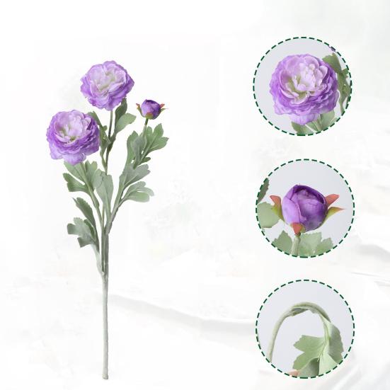 Fiore di Peonia Artificiale con 2 Fiori Doppi e 1 Bocciolo Ramo di Peonia Finta con Gambo per Bouquet da Sposa Fai-da-te Centrotavola per Casa Ufficio